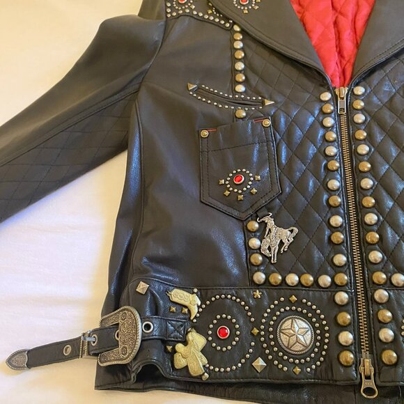 Double D Ranch Leather Jacket "Let er Buck" - Picture 7 of 12